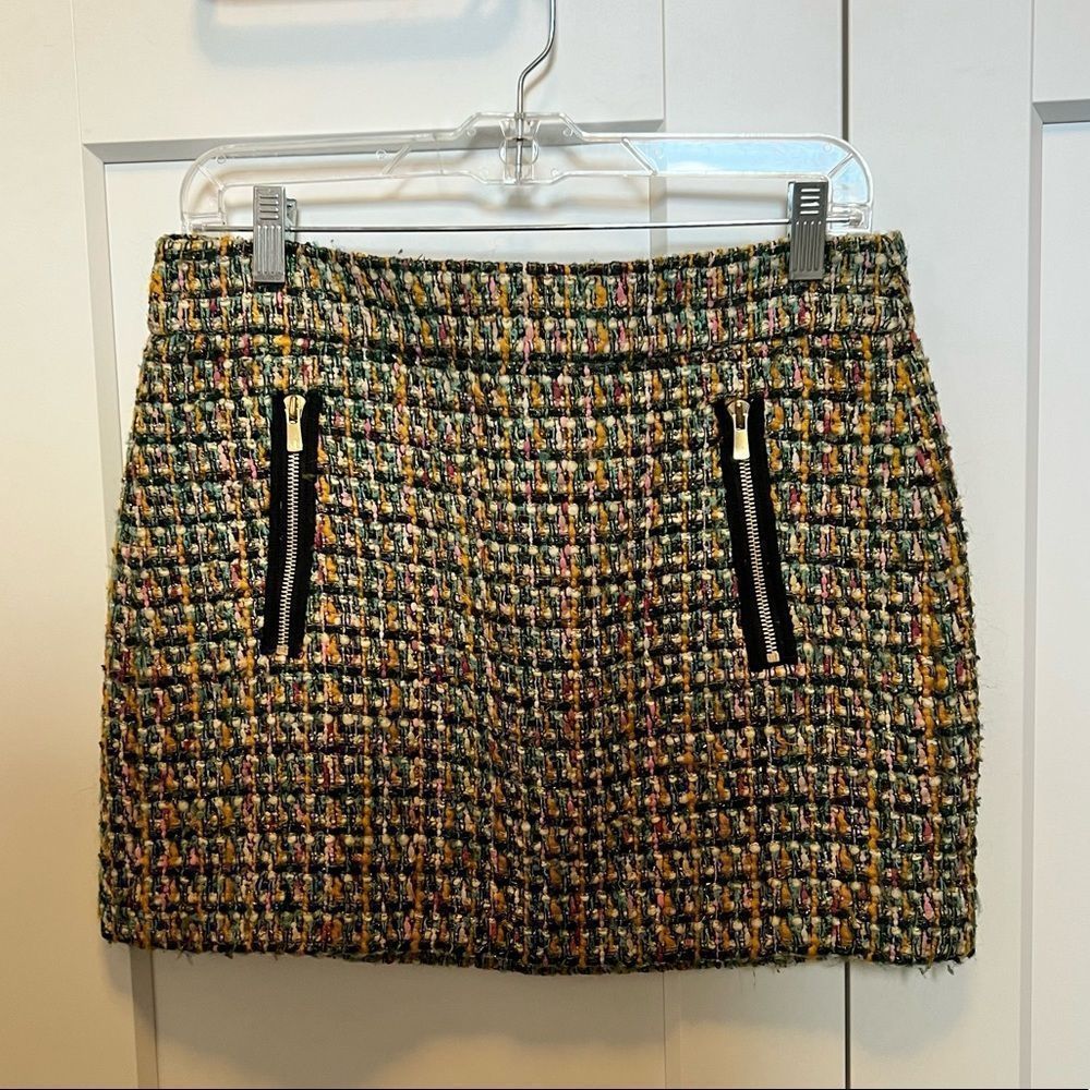 J Crew Wool Tweed Skirt, Size: 4